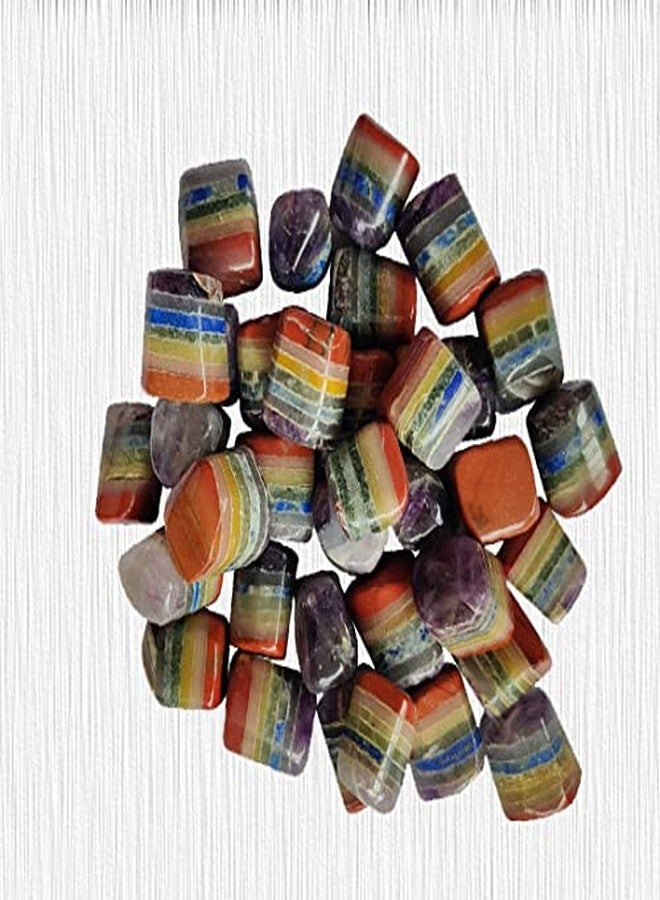 TOI SHOP Seven Chakra Agate Tumble/Pebbles Stone. for Reiki, Crystal, Vastu, Fang Shui Aura, Home Decor, Office Decor, Gifting, Good Luck, showpiece etc. (Seven Chakra, 200 gm) - Image 4